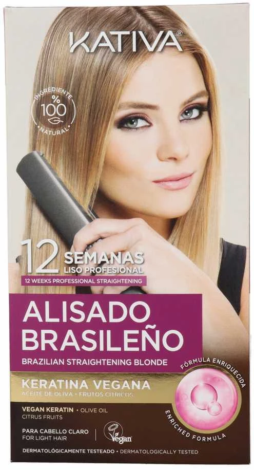 Kativa Profesional Alisado Brasileno Pro Skirtas šviesiems plaukams Estuche 6 Piezas