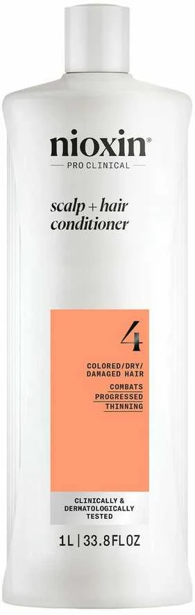 Nioxin Sistema 4 - Acondicionador - Cabello Teñido y Dañado Con Debilitamiento Avanzado, 1000 ml