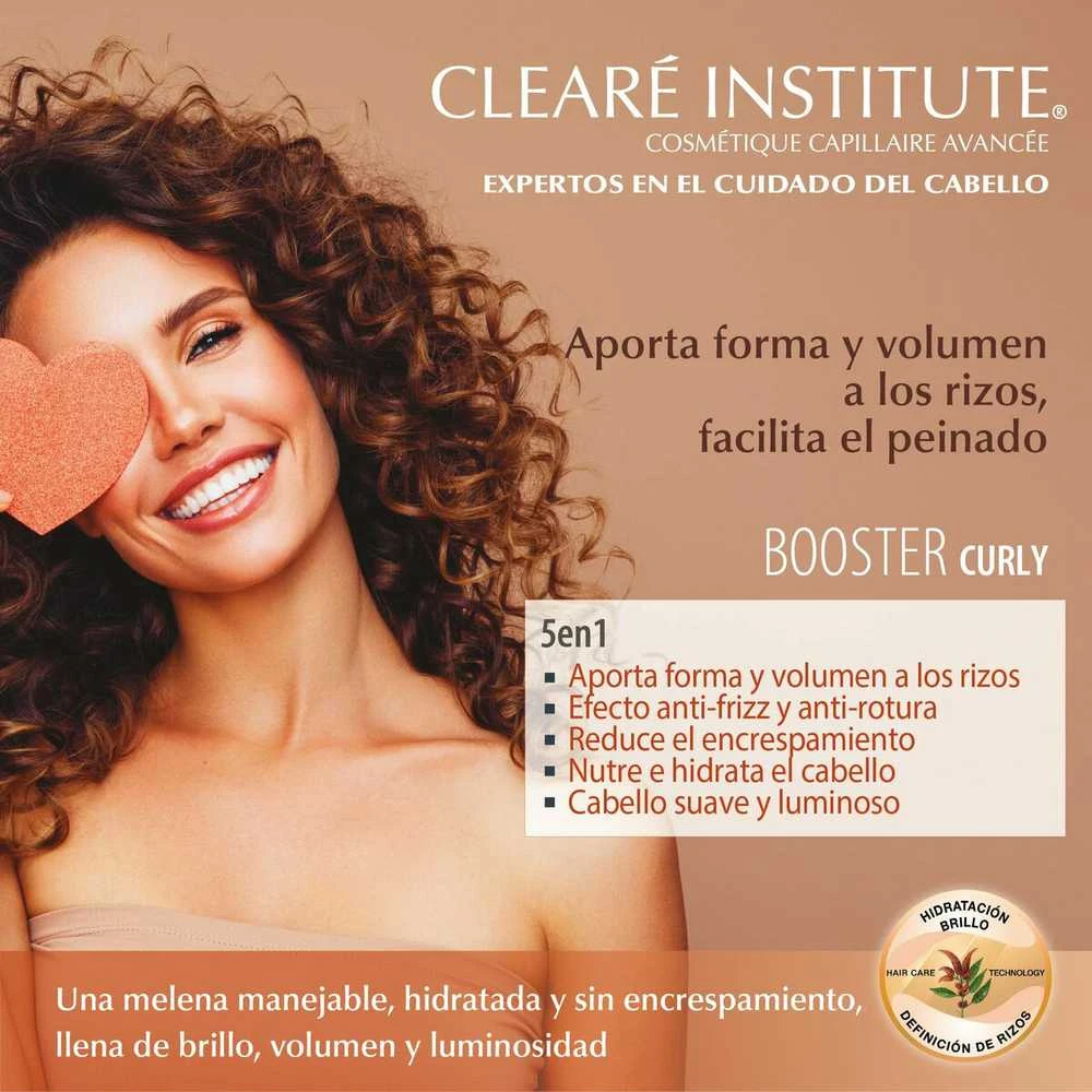 Clearé Institute Booster Skirtas garbanotiems plaukams Skirtas garbanotiems plaukams Defined Curls Moisturising Shine, 200 ml