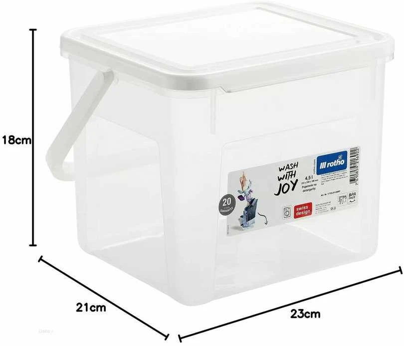 Ploviklio Indas - ROTHO Basic 4.5L Baltas/Permatomas