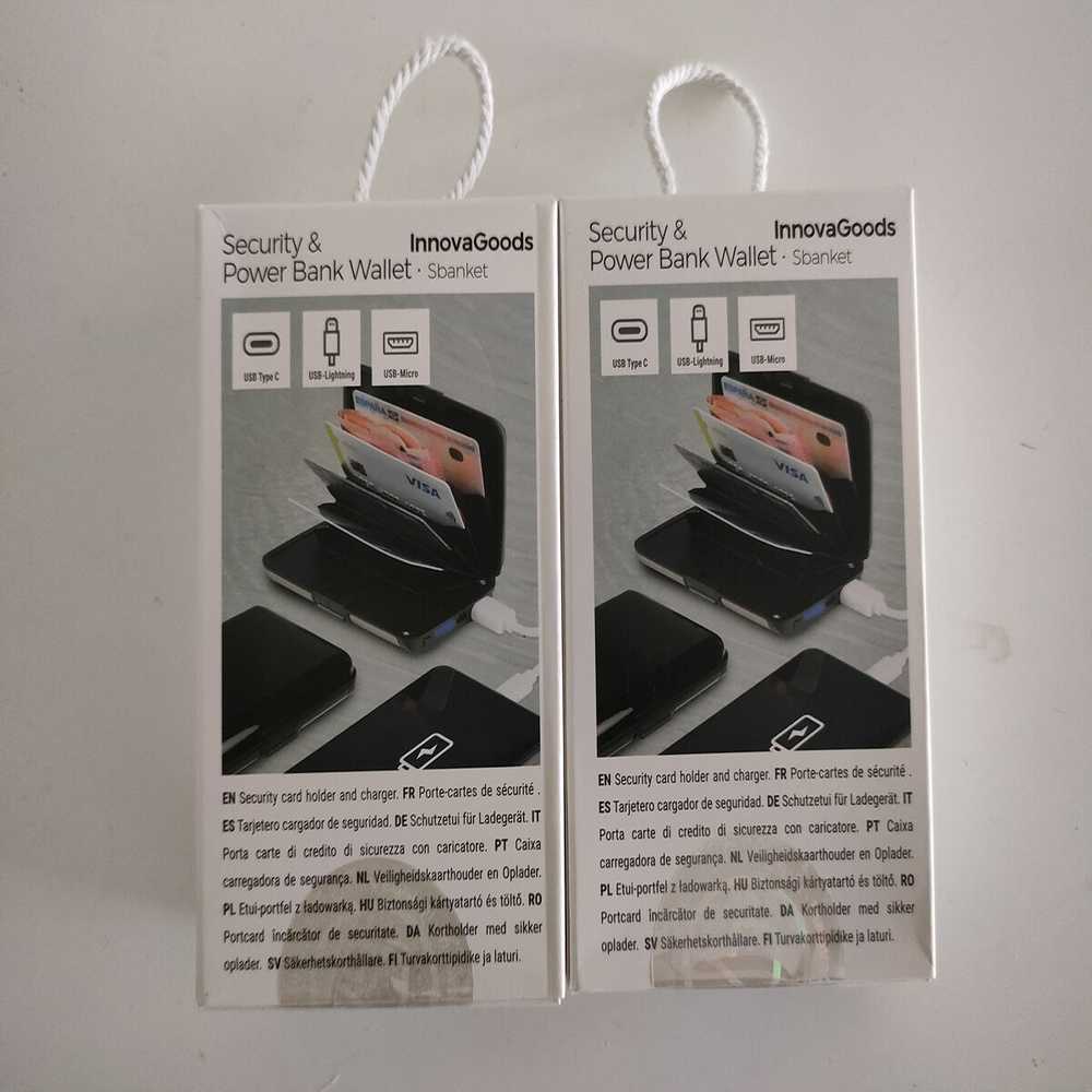 Innovagoods Piniginė su RFID apsauga ir išorinės baterijos funkcija
