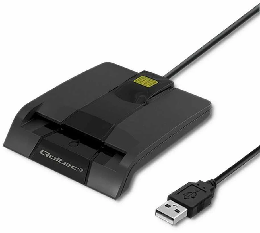 QOLTEC 50634 Išmanusis Smart ID lustinių kortelių skaitytuvas SCR0634 USB Type C