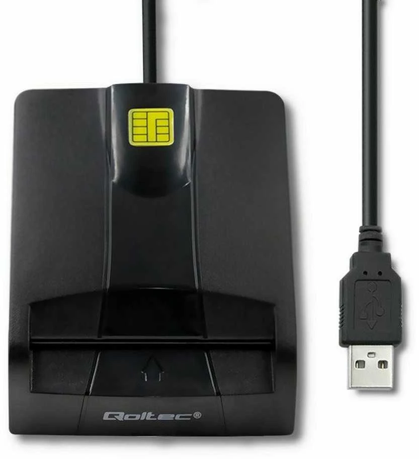 QOLTEC 50634 Išmanusis Smart ID lustinių kortelių skaitytuvas SCR0634 USB Type C