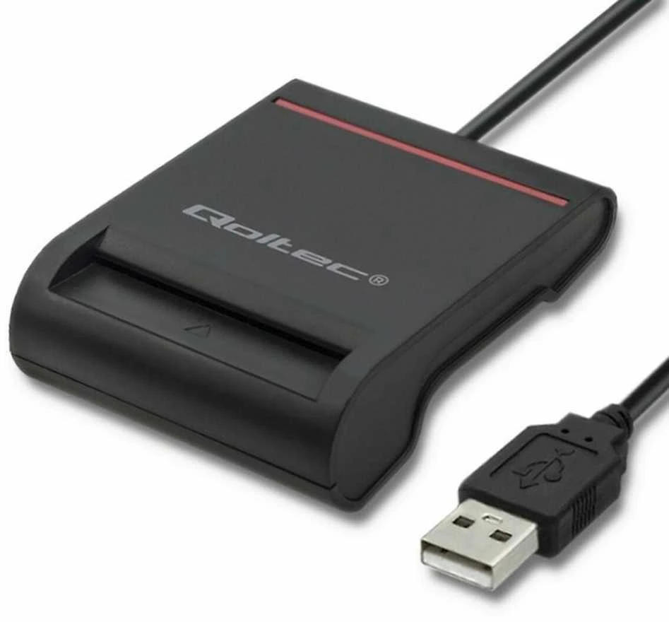 QOLTEC Smart chip ID kortelių skaitytuvas USB 2.0 Plug&Play