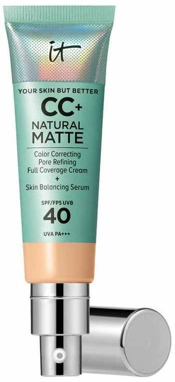 It Cosmetics Cc Natural Matte Base De Maquillaje En Crema Spf40 Light Medium, 32 ml