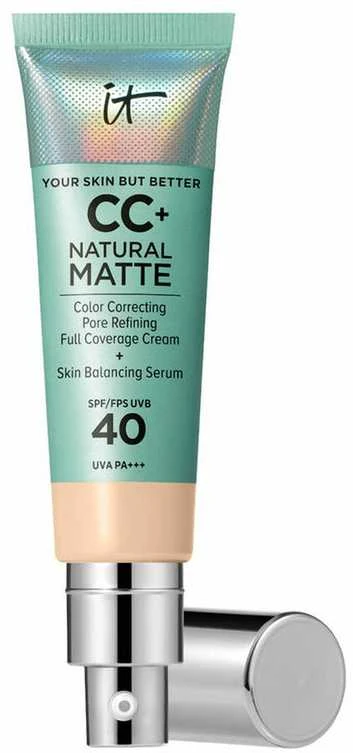 It Cosmetics CC Natural Matte kreminis makiažo bazė Spf40 Fair, 32 ml