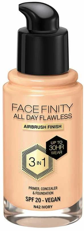 Max Factor Facefinity All Day Flawless makiažo pagrindas moterims 30 ml, spalva: N42 Ivory