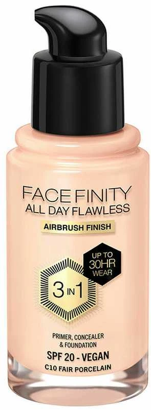 Max Factor Facefinity All Day Flawless makiažo pagrindas moterims 30 ml, spalva: C10 Fair Porcelain