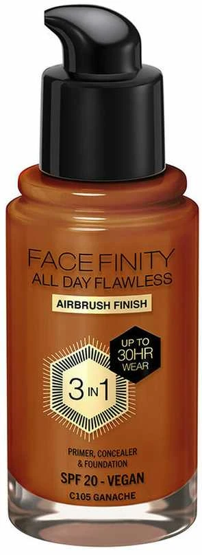 Max Factor Facefinity All Day Flawless makiažo pagrindas moterims 30 ml, spalva: C105 Ganache
