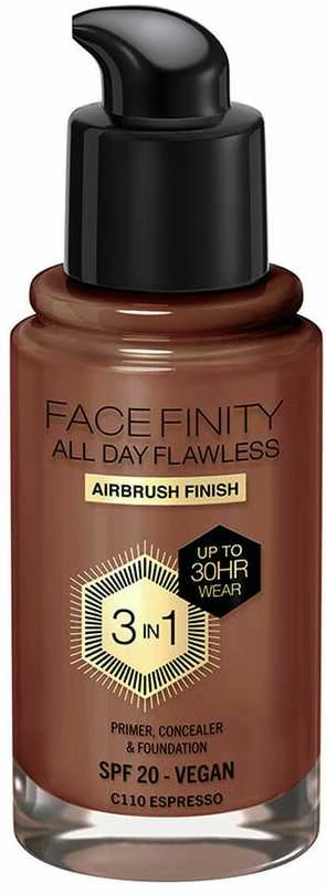 Max Factor Facefinity All Day Flawless makiažo pagrindas moterims 30 ml, spalva: C110 Espresso