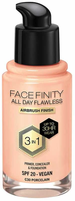 Max Factor Facefinity All Day Flawless makiažo pagrindas moterims 30 ml, spalva: C30 Porcelain