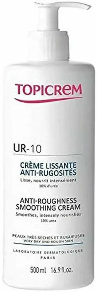 Topicrem UR-10 Anti-Roughness Smoothing Cream, kūno kremas itin sausai odai,  500 ml