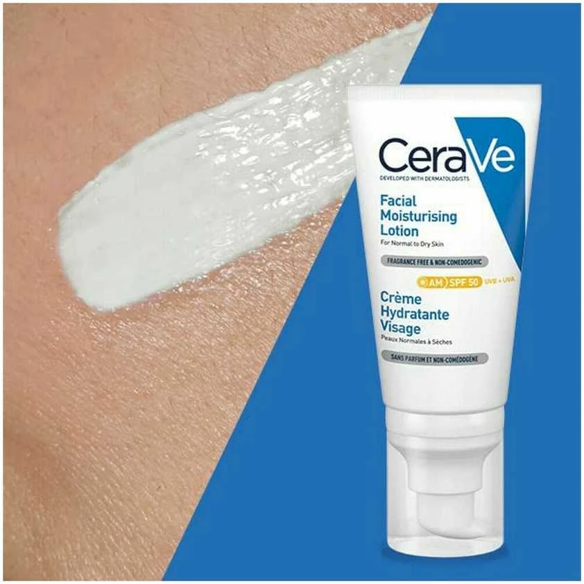 Drėkinamasis losjonas veidui Cerave Facial Moisturising Lotion SPF50, 52 ml