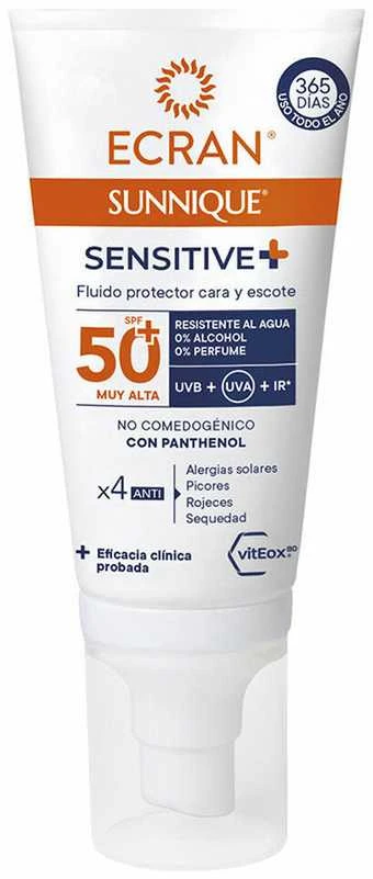 Ecran Sunnique Sensitive Facial Spf50, 50 ml