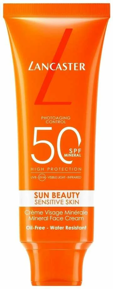 „Lancaster Sun Beauty“ jautrios odos mineralinis veido kremas nuo saulės
