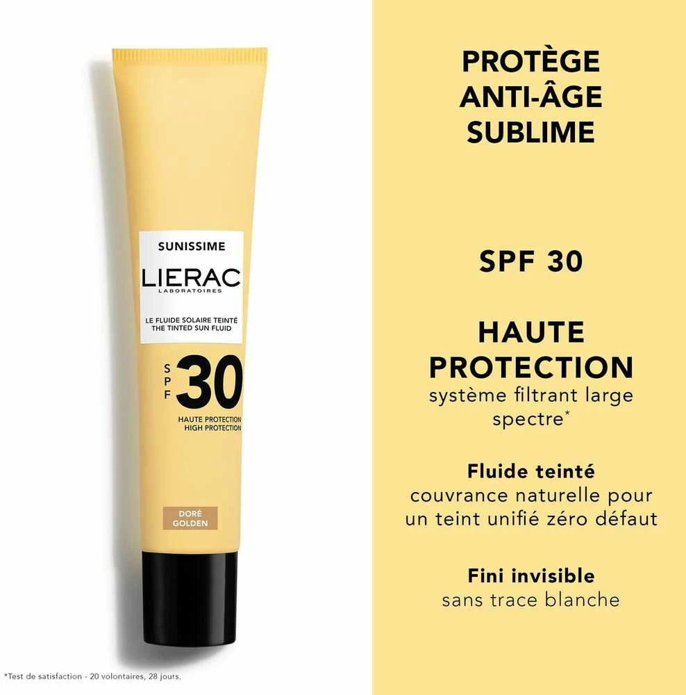 Lierac Paris Lierac Sunissime The Tinted Velvety Sun Fluid SPF 30 apsauginis fluidas deginimuisi, 40 ml