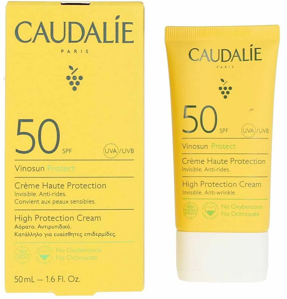 Caudalie Vinosun Protect Kreminis SPF 50 apsauginis kremas nuo saulės, 50 ml