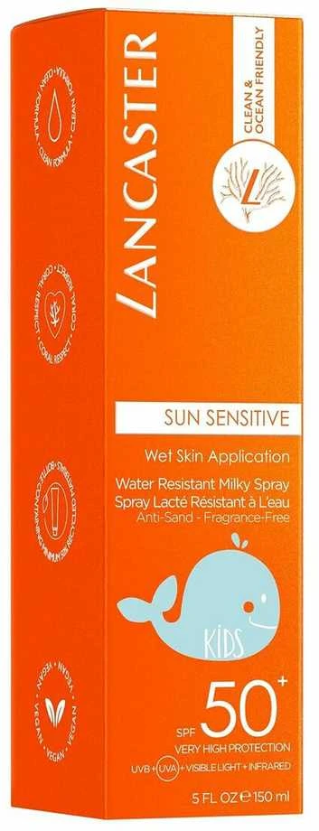 Lancaster Kids Sun Sensitive Wet Skin Application Very High Protection Purškiklis SPF 50+ apsauginis purškiklis nuo saulės vaikams, 150 ml