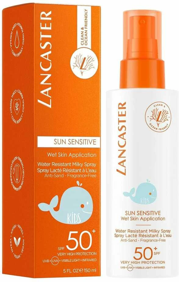 Lancaster Kids Sun Sensitive Wet Skin Application Very High Protection Purškiklis SPF 50+ apsauginis purškiklis nuo saulės vaikams, 150 ml