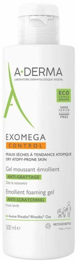 A-Derma Exomega Control Gel Espumoso Emoliente, 500 ml