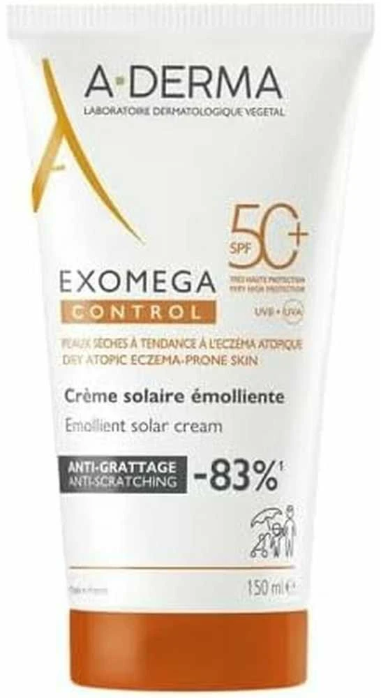 A-Derma Exomega Control minkštinamasis kremas veidui ir kūnui SPF 50+, 150 ml