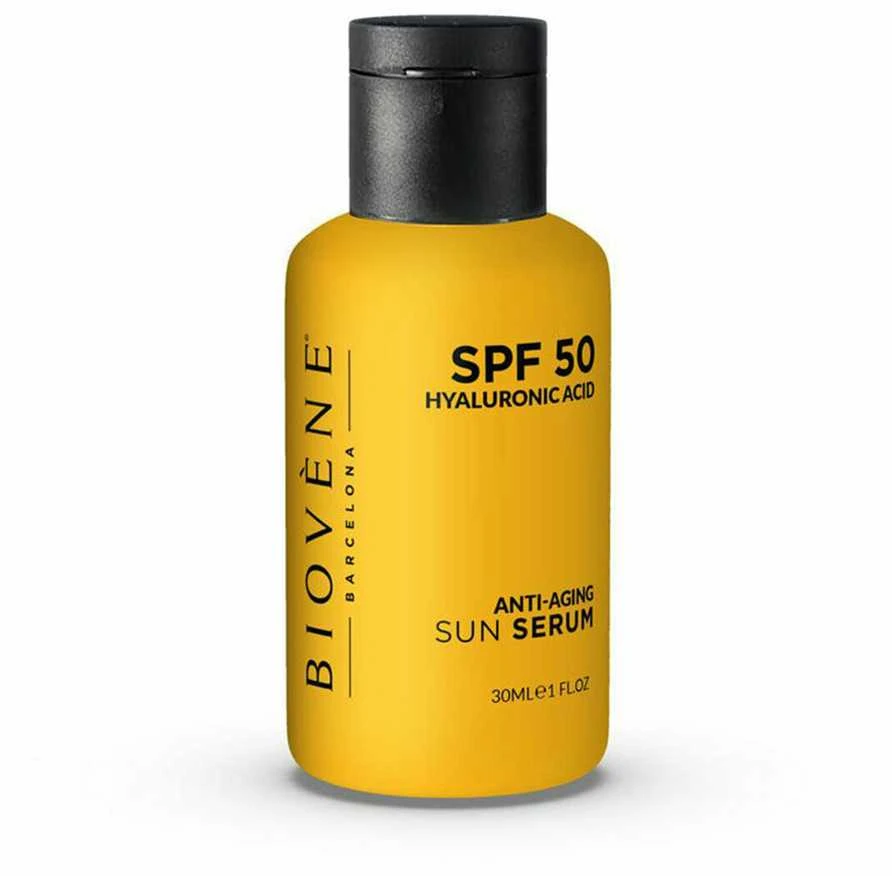 „Biovene“ hialurono rūgšties serumas nuo senėjimo su saulės spinduliais SPF50, 30 ml