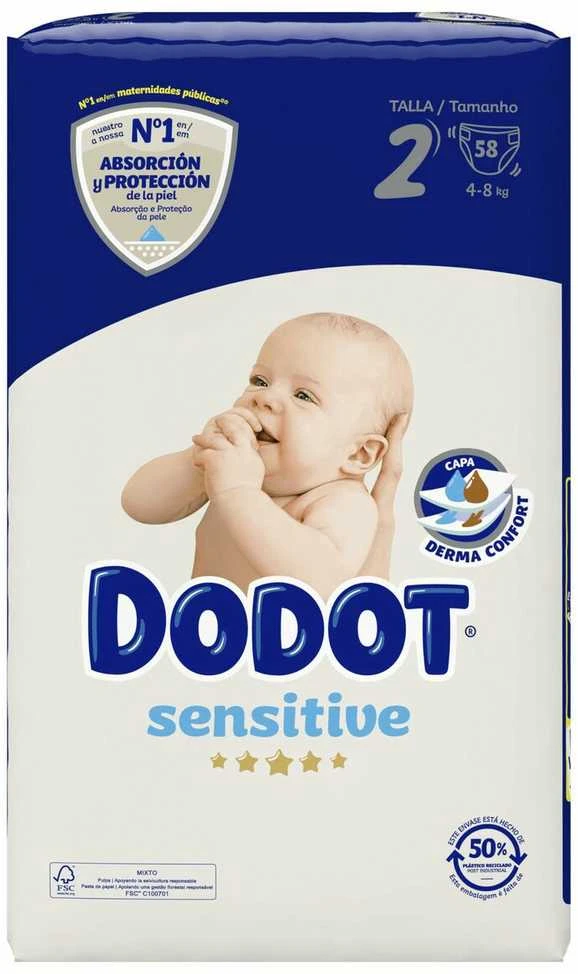 DODOT SENSITIVE RN size 2 diapers 4-8kg 58 u