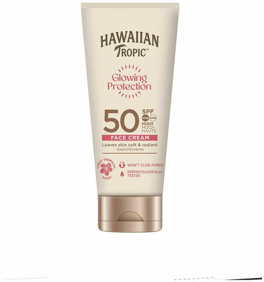 „Hawaiian Tropic“ švytintis apsauginis veido kremas su SPF50, 50 ml