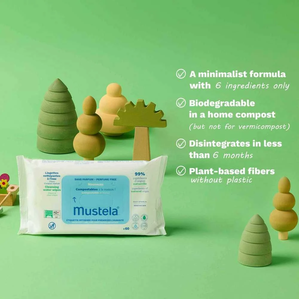 Mustela Biodegradable Wipes 60 Units