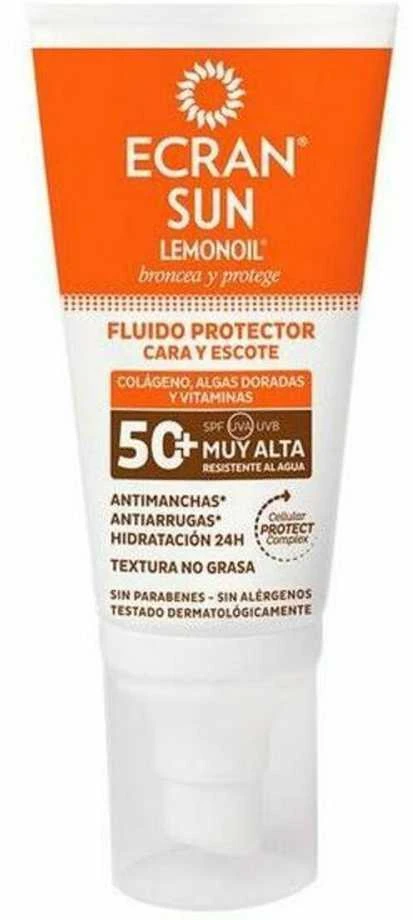 "Ecran Sun Lemonoil" veido ir kaklo fluidas Spf50 50ml