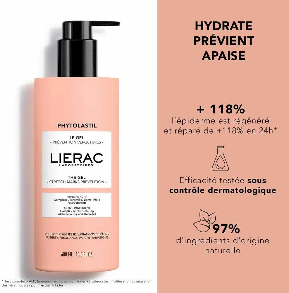 Lierac Phytolastil Stretch Mark Prevention Gel kūno gelis nuo strijų, 400 ml