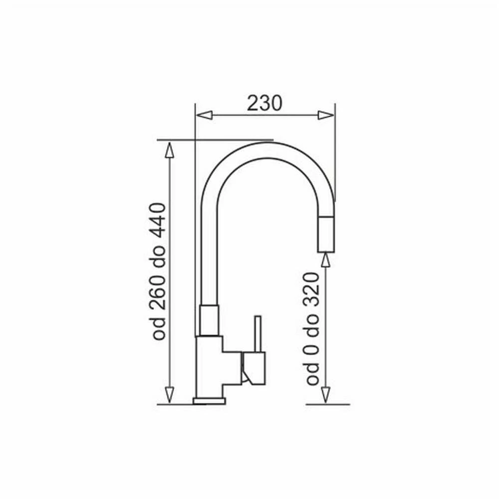 Juodas sink set with flexi faucet - MAIDSINKS BALI sink (62x44) 1B1D juodas + Flessi Juodas Edition faucet