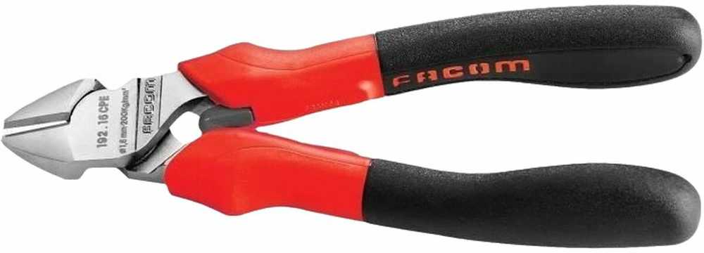Facom 192A.16CPEPB įstrižinės replės, 160mm, 2mm, 210kg/mm², ASME B107.500, ergonomiškos, bi-medžiaga