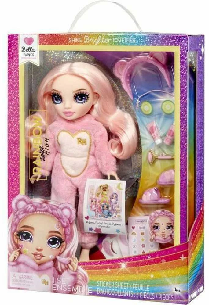 Parker 503675-EUC Junior High mados lėlė Bella PJ Party rožinė