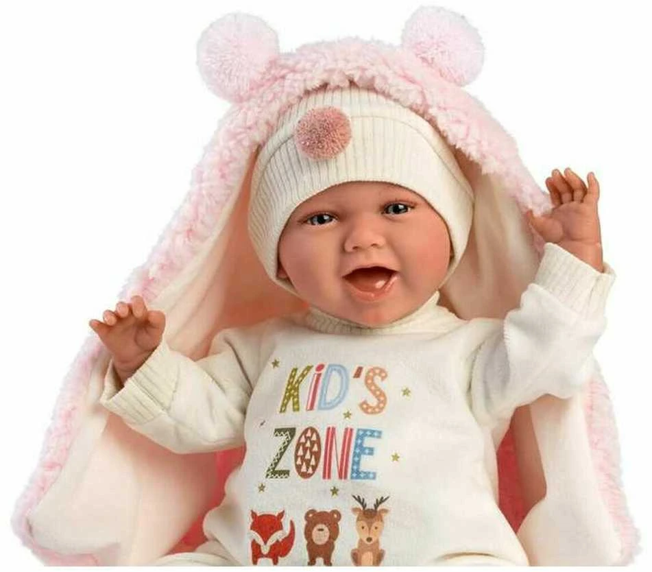 Llorens Lėlė crying Mimi rožiniame miegmaišyje, 40 cm (GXP-607874)