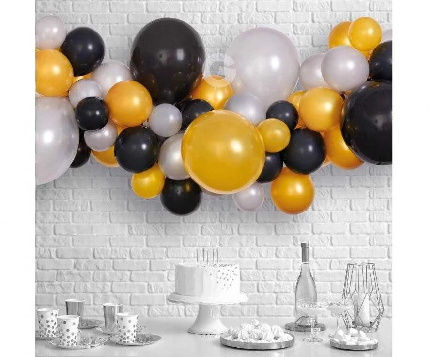 GoDan Girlanda balonowa DIY Sidabrinė-złoto-juoda...