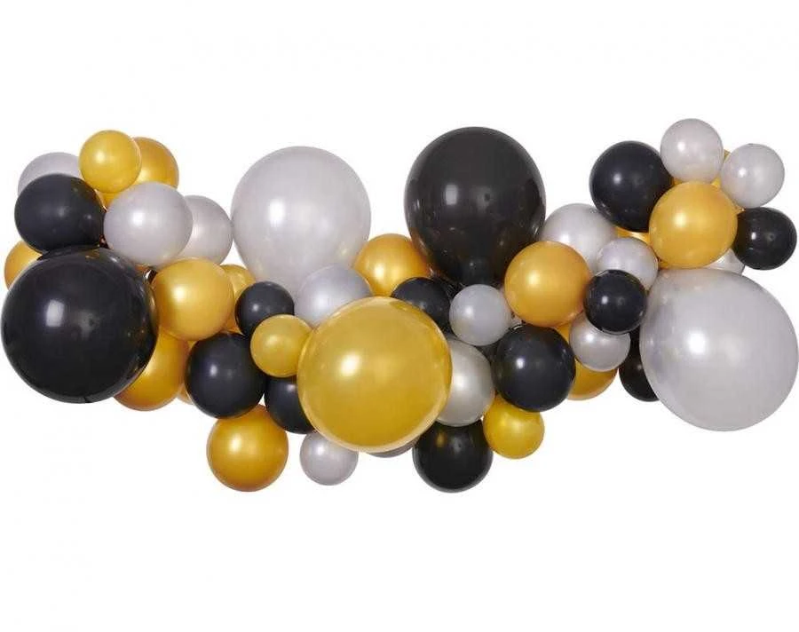 GoDan Girlanda balonowa DIY Sidabrinė-złoto-juoda...