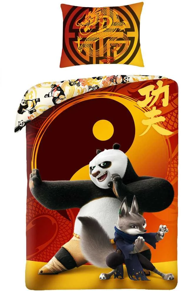 MCU Kung Fu Panda kario patalynė 140 x 200 cm - 100 procentų medvilnė