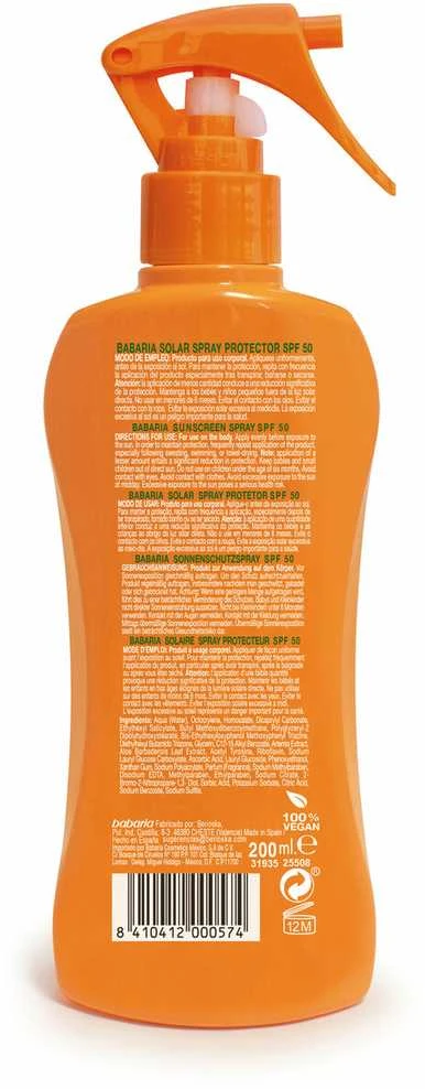 "Babaria" apsauginis losjonas nuo saulės su alaviju Spf50 200ml