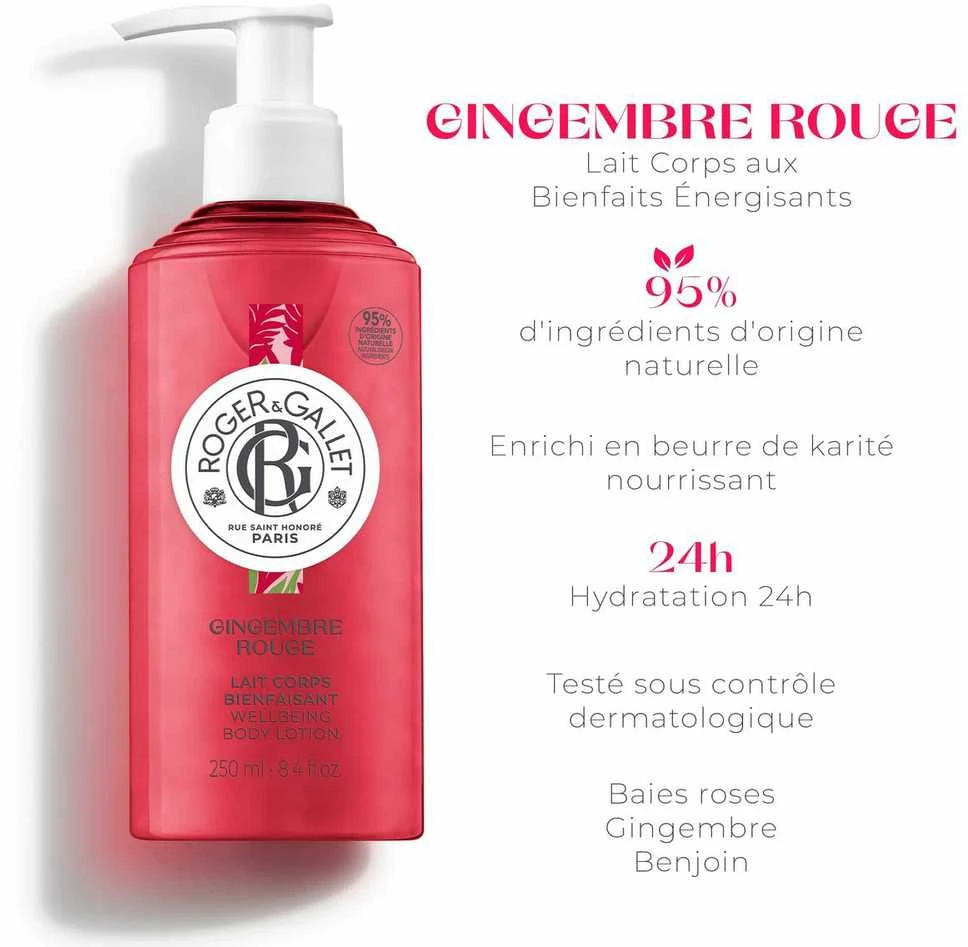 Roger & Gallet Gingembre Rouge Hydrating Body Milk, 250 ml