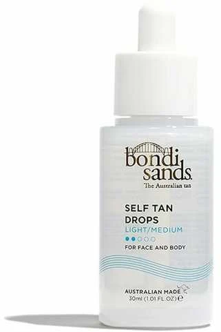 Bondi Sands Self Tan Drops savaiminio įdegio lašai veidui ir kūnui, atspalvis: Ligth-Medium, 30 ml