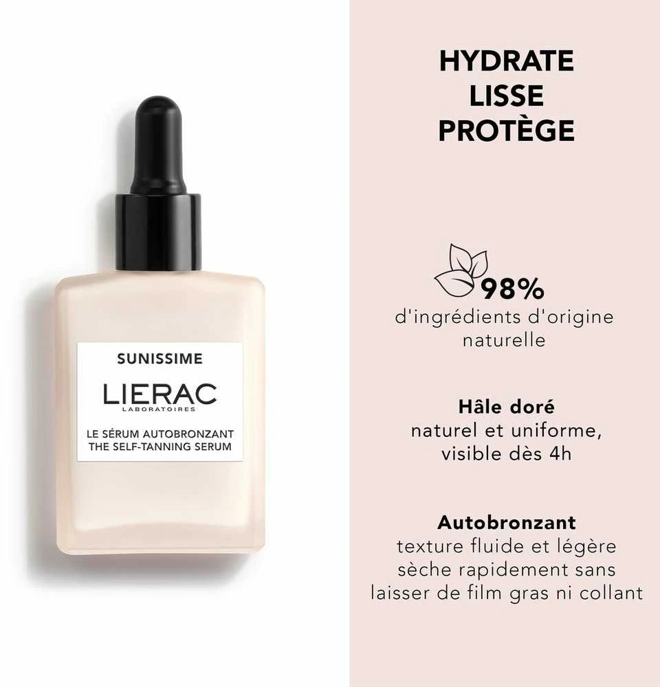 Lierac Paris Lierac Sunissime The Self-Tanning Serum savaiminio įdegio veido serumas, 30 ml