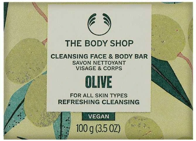 „The Body Shop“ alyvuogių valomasis veido ir kūno muilas, 100 g