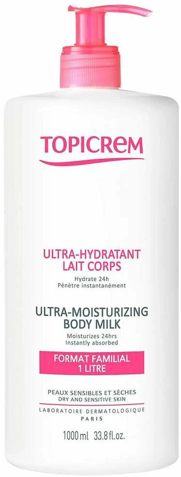 Topicrem Ultra-Moisturizing Body Milk Drėkinantis pienelis sausai ir jautriai odai, 1000 ml