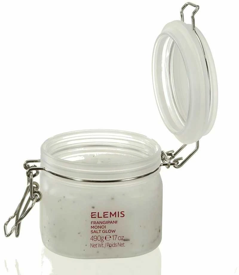Elemis Frangipani Monoi Salt Glow Scrub skaistinantis kūno šveitiklis, 490 g
