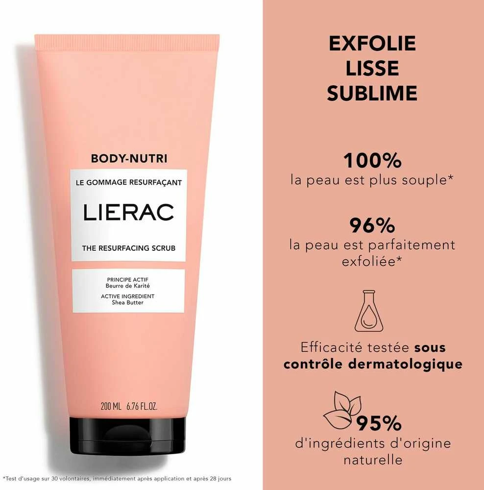 Lierac Body-Nutri The Resurfacing Scrub kūno šveitiklis, 200 ml