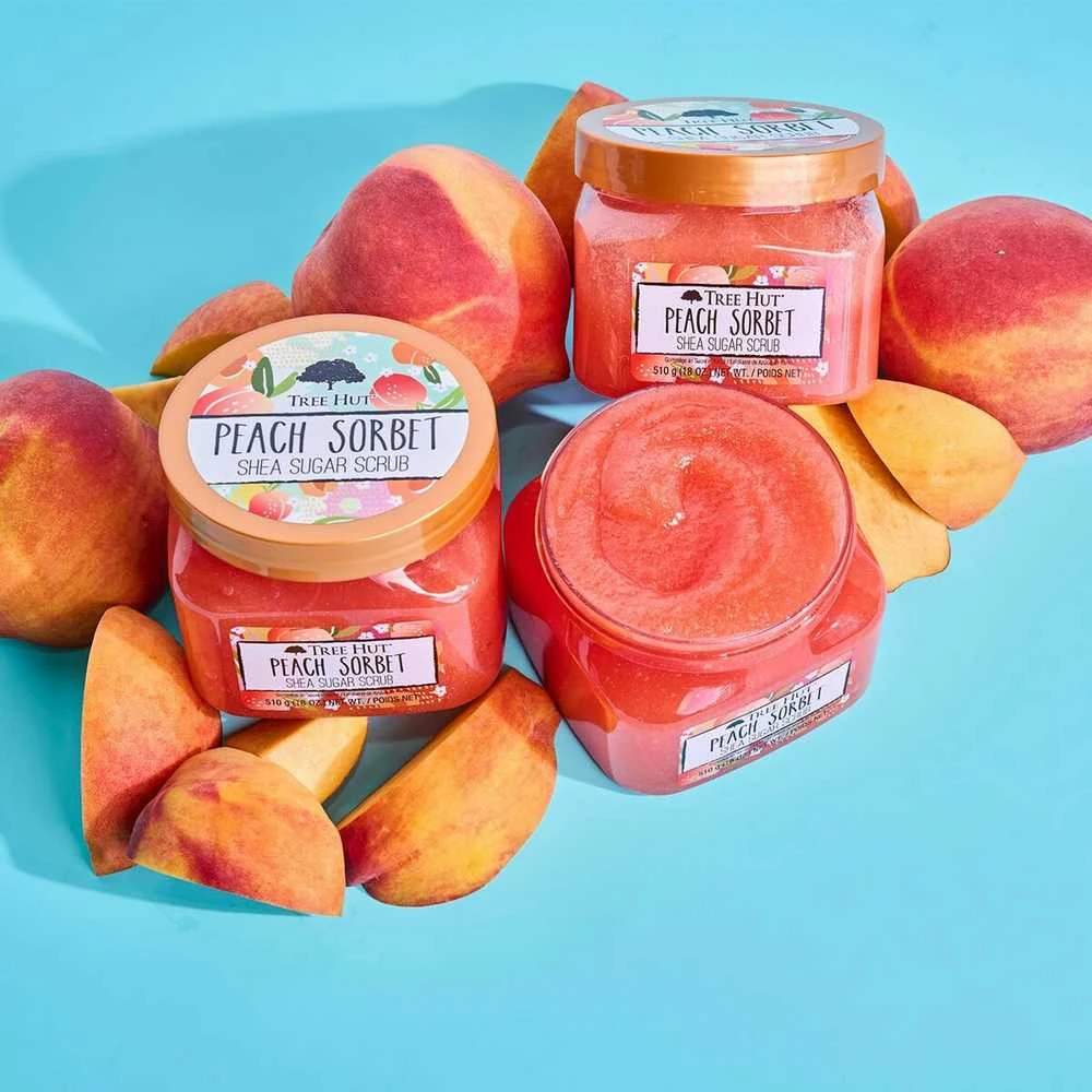 Tree Hut Exfoliante De Azúcar Sorbete De Melocotón, 510 g
