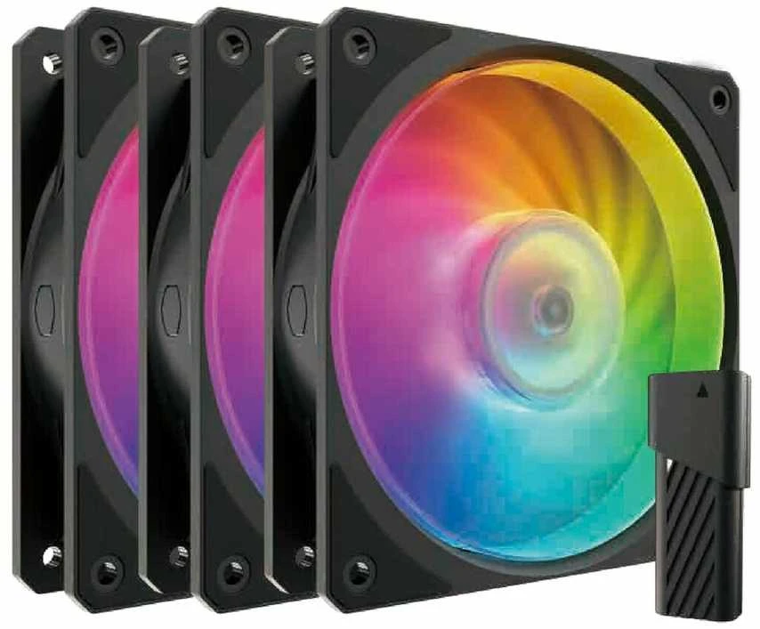 Procesoriaus Aušintuvų Rinkinys - Cooler Master Mobius 120P ARGB 3 Vnt. Juodas