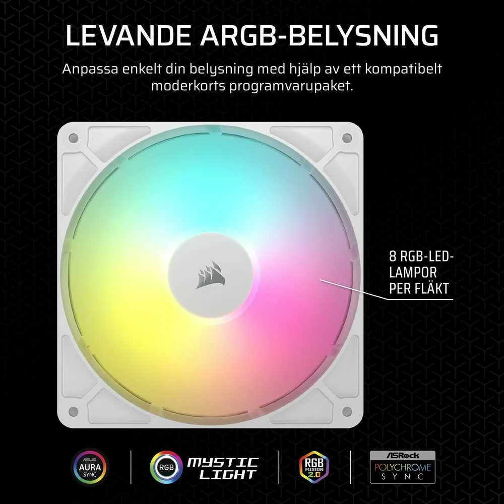 Corsair RS ARGB PWM Fan – 140 mm, baltas