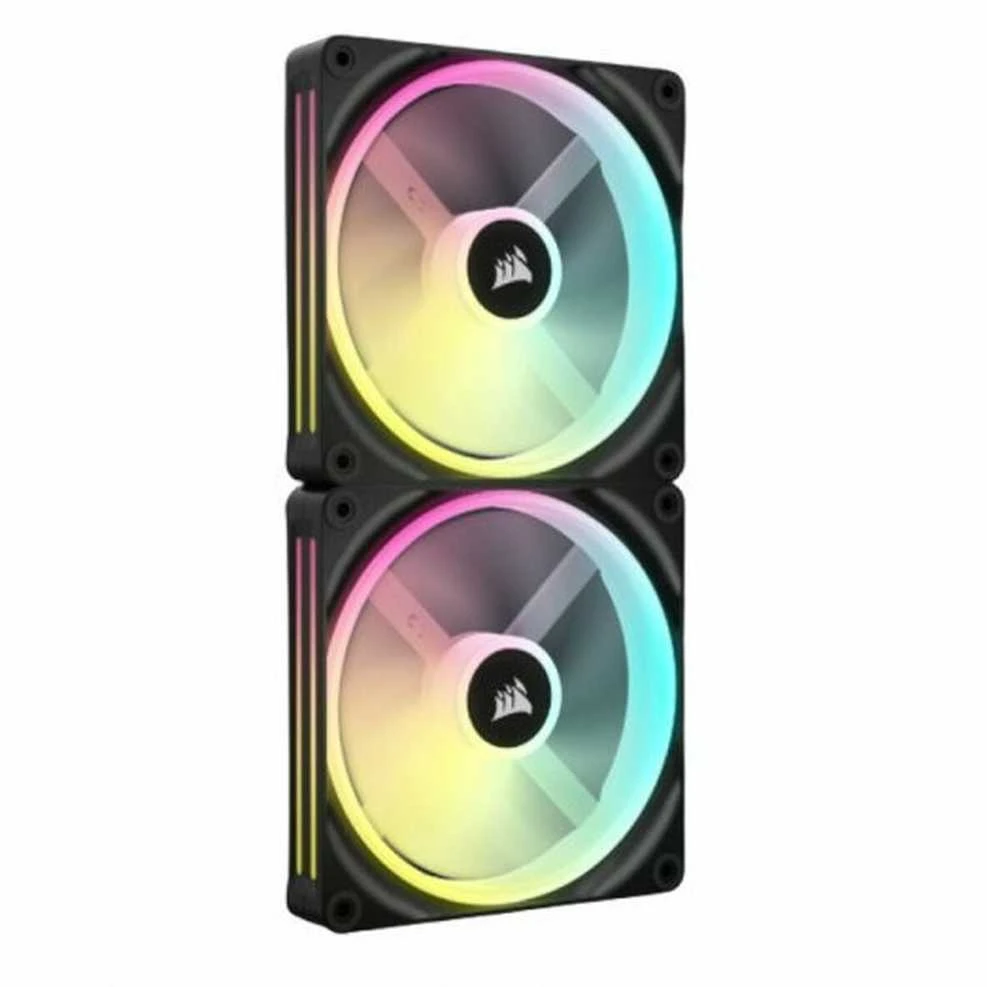 Corsair iCUE LINK QX140 RGB Series, PWM korpuso ventiliatorius, 2er Pack su RGB valdikliu- 140mm, juodos spalvos, Starter Kit